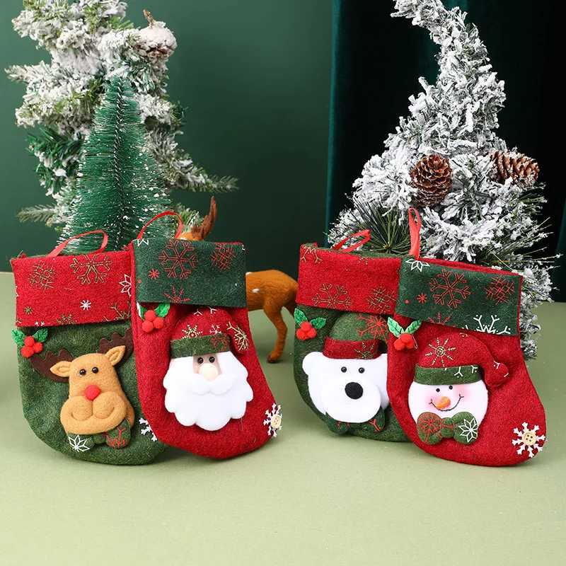 Christmas Country Socks Vintage Socks Christmas Tree Pendant Childrens Candy Bag Gift Bag Christmas Socks Ornaments H251107-image-1083627576