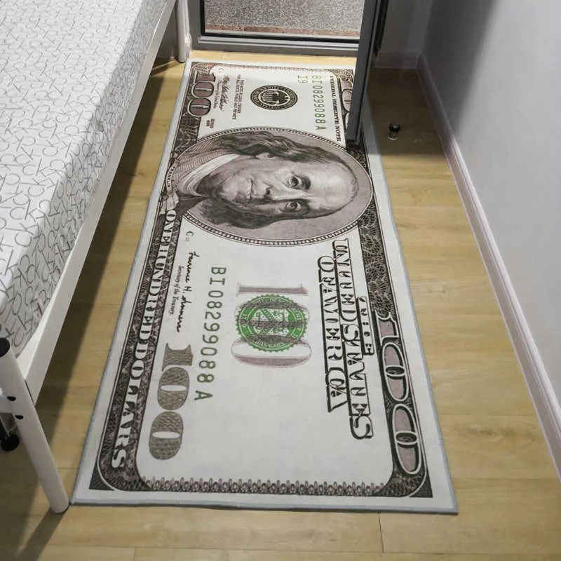 Designers Carpets 100 Dollar Carpet Rug Entrance Pound EUR Bill Runner Rug Paper Money 100 Dollar Bill Loung Rug Living Room Bedroom Home 696 M26-image-1094510805