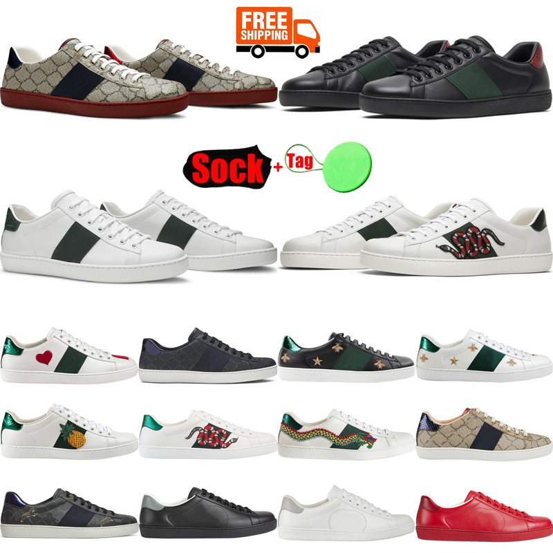 Designer Casual Shoes Men Women Sneakers Luxe Luxury Shoe Ace Bee Snake Dragon Lace-up Outdoor Fashion Leather Embroidery Tennis shoes platform shoe