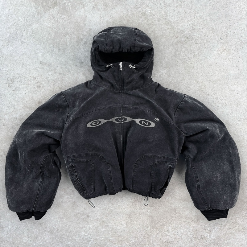 Divin Vintage Washed Zip Hoodie Y2K Jacket Mens Rock Hip Hop Patchwork Embroidered Oversized Sweatshirt Long Sleeve Tops 241021