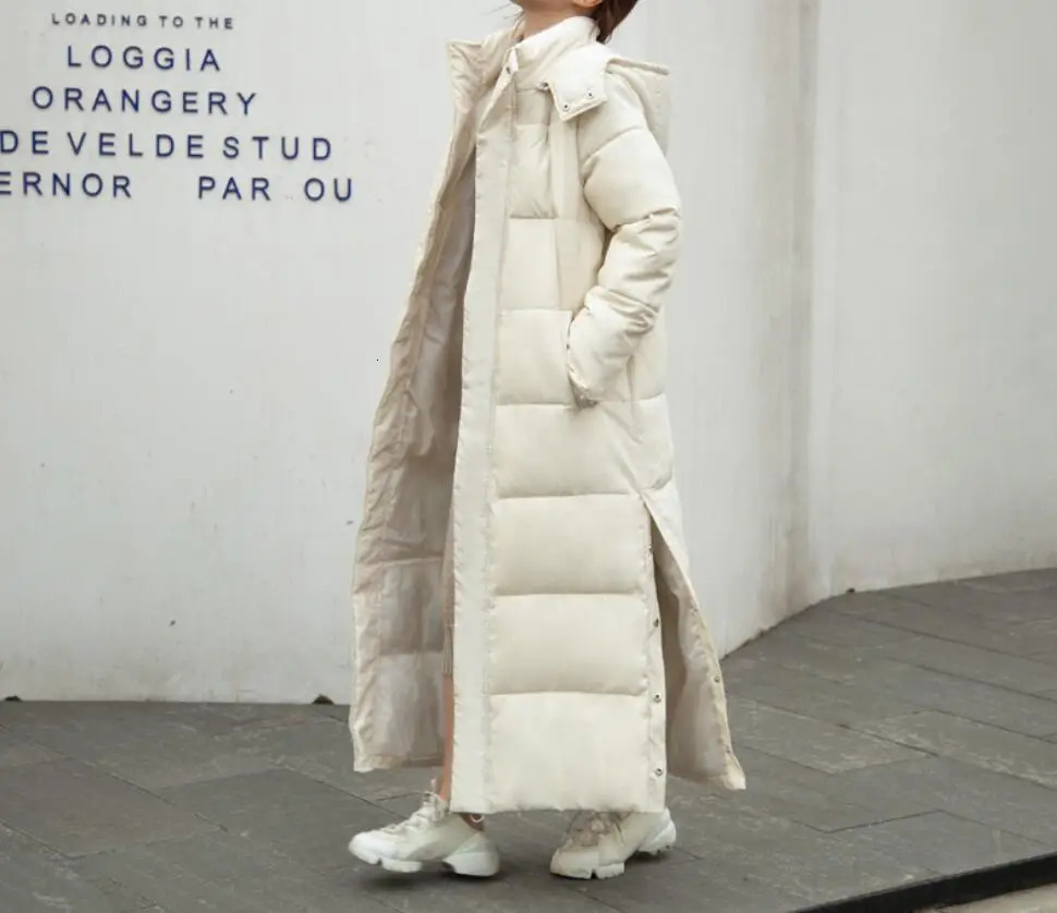 Autumn and winter long sleeved hooded zipper solid color slim fit womens long jacket 4 colors 241028