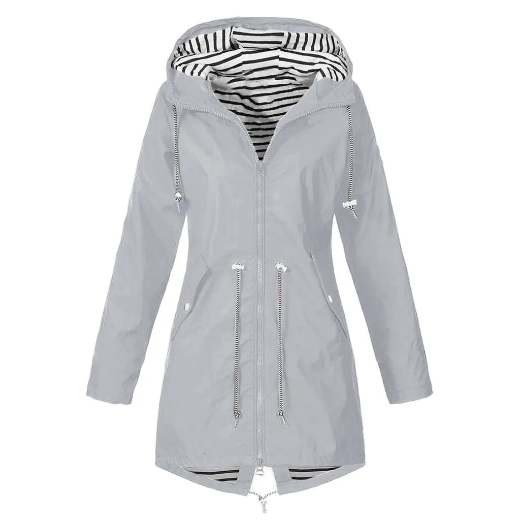 2024 Fashion Windproof Waterproof Women Jacket Coat Hooded Outdoor Hiking Clothes Outerwear Lightweight Raincoat 241028