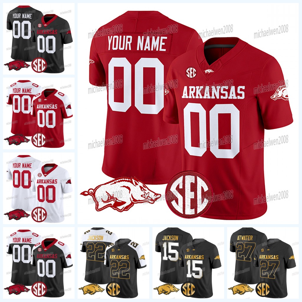 Razorback 2024-25 Jersey de football 2 Armstrong 5 McFadden 22 Jackson 15 Jackson 27 Atwater 10 Green Custom Men Women Youth