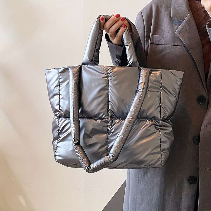 Puffer Large Capacity Tote Stylish Soft Quilted Hand Bag, Women's Fashion Ever Day Shoulder Bag & Purse