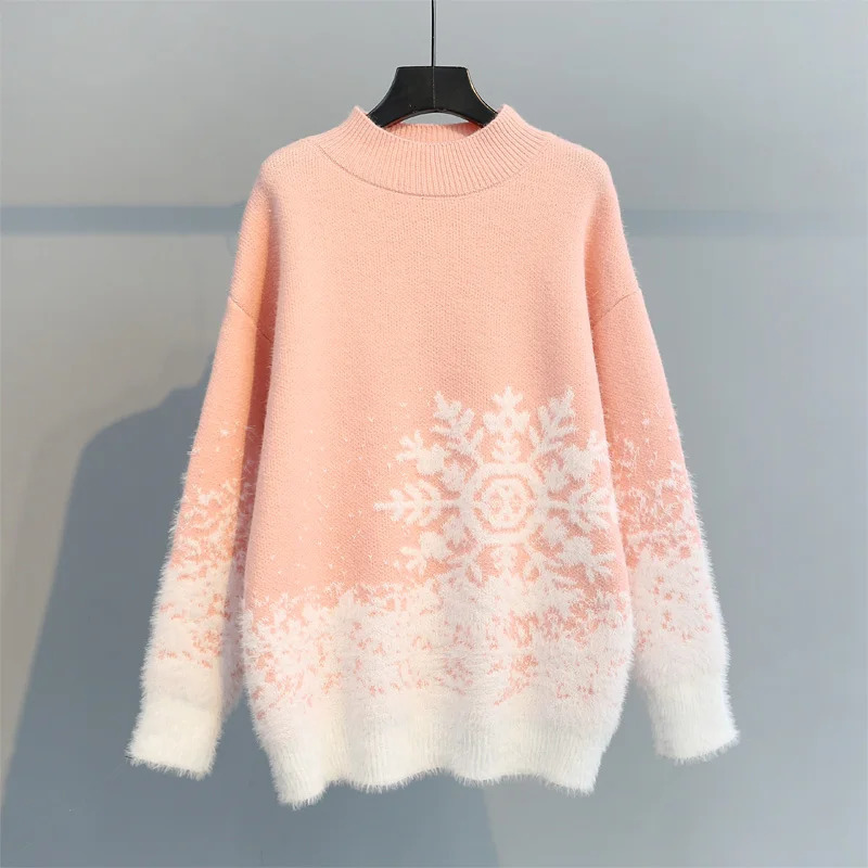 Pullage pour femmes à col roulé en hiver parachute en parachute épais pull de Noël à glissière en tricot tricoté Top 241028