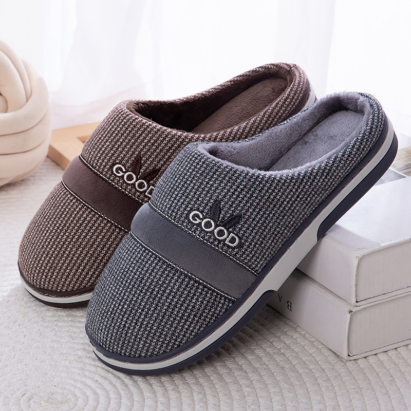 Home Cotton Comfortable Casual men's New Winter Indoor Non-slip Thick Bottom Warm Wool e5f0
