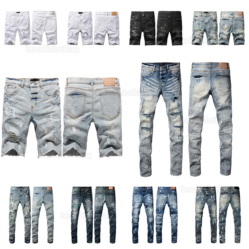 Designer jeans mans and womens pants retro straight regular jeans denim washed old denim shorts mens black slim fit motorcycle sweatpants designe-image-979035963