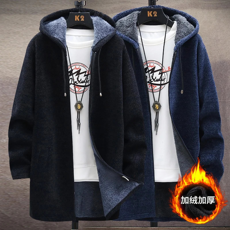 Couches de pulls pour hommes au printemps Cardigans Slim Fit Slim Fix Long Solite Male Male Male Casual Hiver 241028