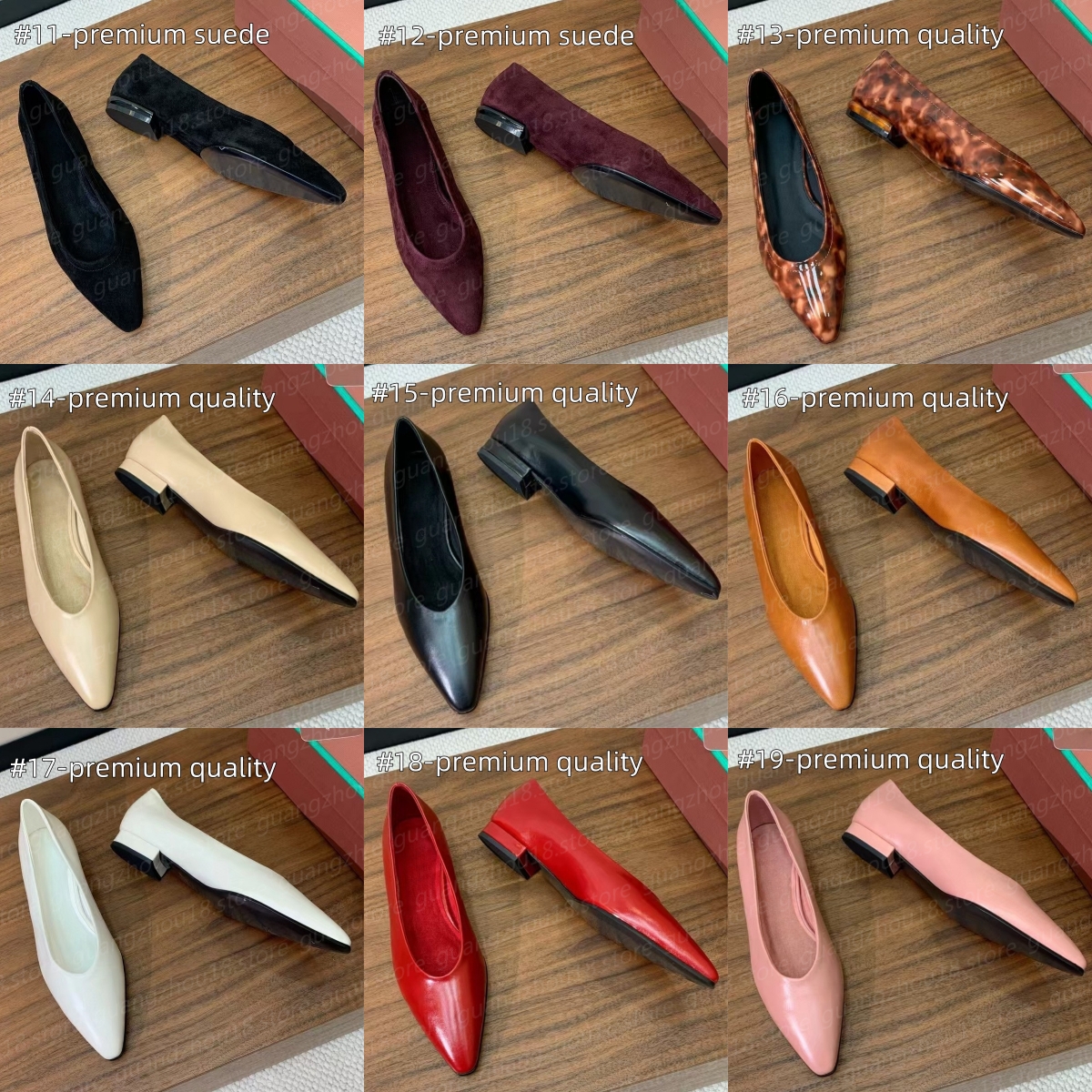 (go off picture not the description) 10A Quality Designer Flat Shoes with Low Heel Women's Fashion Shallow Mouthed Pointed Toe Shoes for Sum-image-940884901