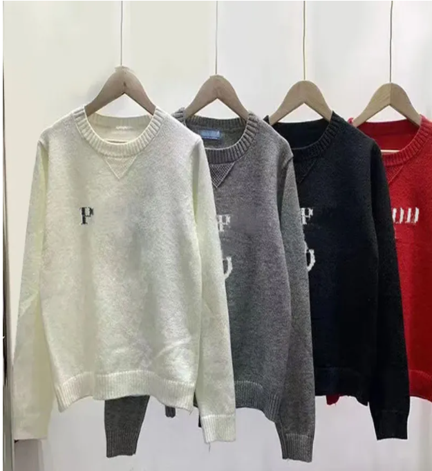 women sweater pullover knit jumper sweaters knits designer clothing autumn winter classic letter embroidery crew neck knitwear tops