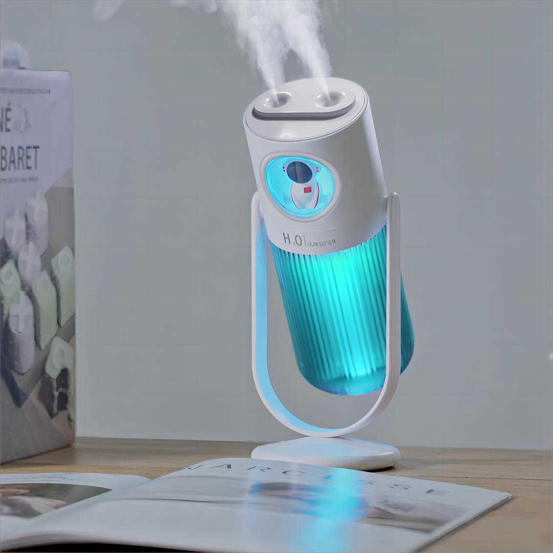 Humidifiers New Shadow Double Spray Humidifier USB Portable Household Air Replenishment Colorful Night Light Humidification Gift T241029-image-1008743269