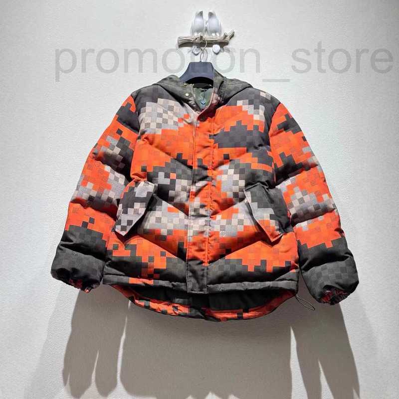 Men's Down & Parkas designer Chessboard pattern mosaic camouflage classic warm men's cotton jacket men coat HI0U