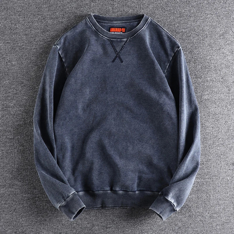 Autumn Winter Thick Hoodies for Men American Vintage Washed Loose Sweatshirts 24ss Y2k Youth Male Streetwear 100% Cotton Quality 241028
