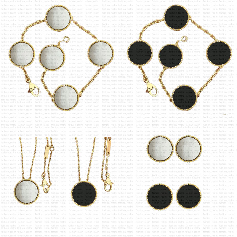 Clover Necklace Designer Jewelry Charm Bracelet Stud Earring Pendant Necklaces 18K Gold Rise Silver Shell Pearl Lucky Flower Link Chain Jewlery f-image-767355540