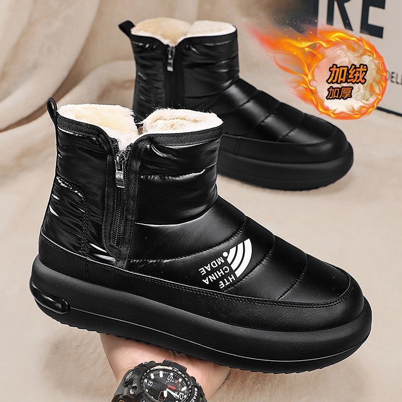 free shipping soled snow boots women winter thickened warm comfortable outside fluffy shoes mens womens black high 707a