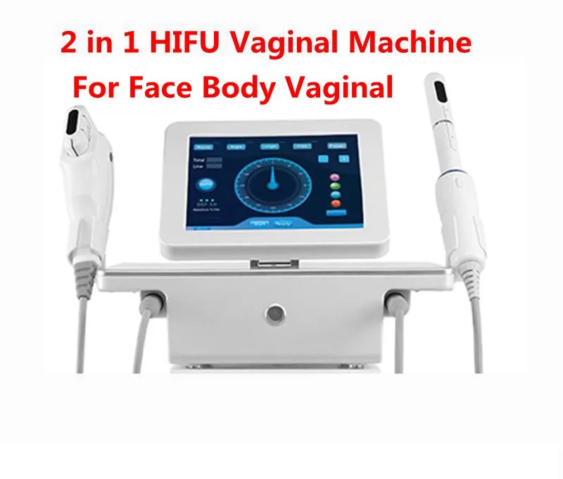 2 in 1 HIFU Vaginal Tightening Machine High Intensity Focused Ultrasound Face Lifting Body Slimming Anti Aging Wrinkle Removal with 5/7 cartridge