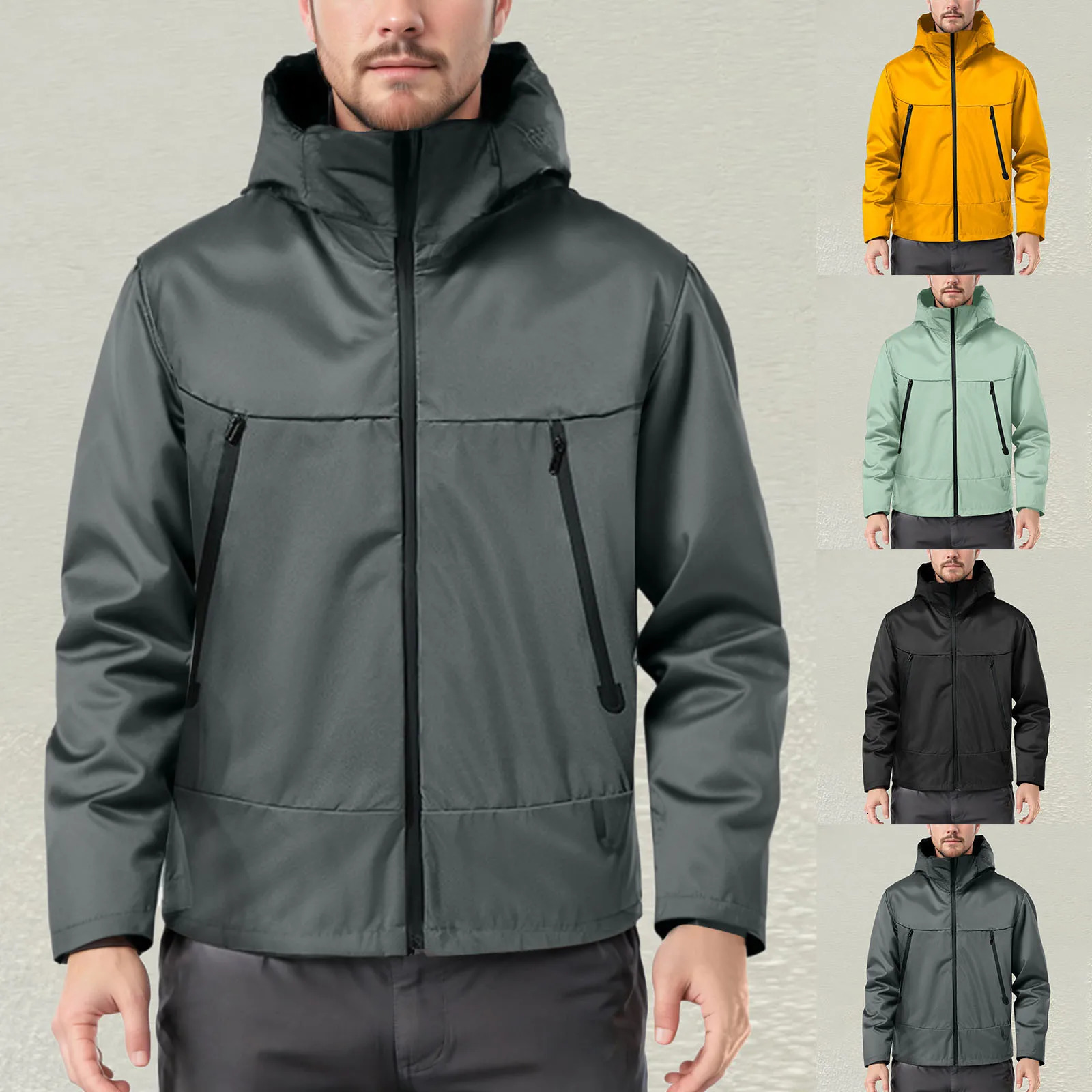 Jackets For Men Lightweight Rain Coat Fashion Raincoat With Hooded Cycling Sport Windbreaker Fall Winter Work Overcoat 241024