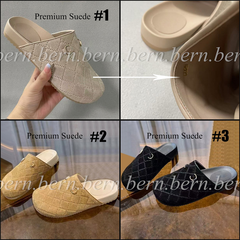 Premium Suede Leather Canvas Women's Slippers Fashion Warm Slippers Slides Gifts for Xmas-image-981701982
