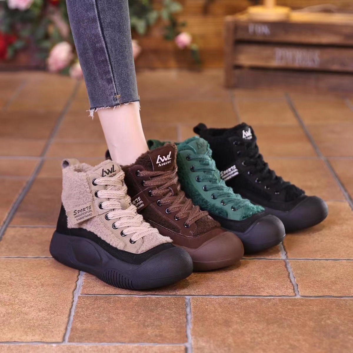 free shipping Thick soled snow boots women winter thickened warm comfortable outside fluffy shoes men 6a2a
