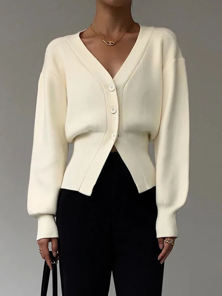 Pull d'automne Cardigan Bèvre coréenne Fashion Casual Casual Elegant Long à manches longues en tricot en tricot en tricot et à la veste de tire