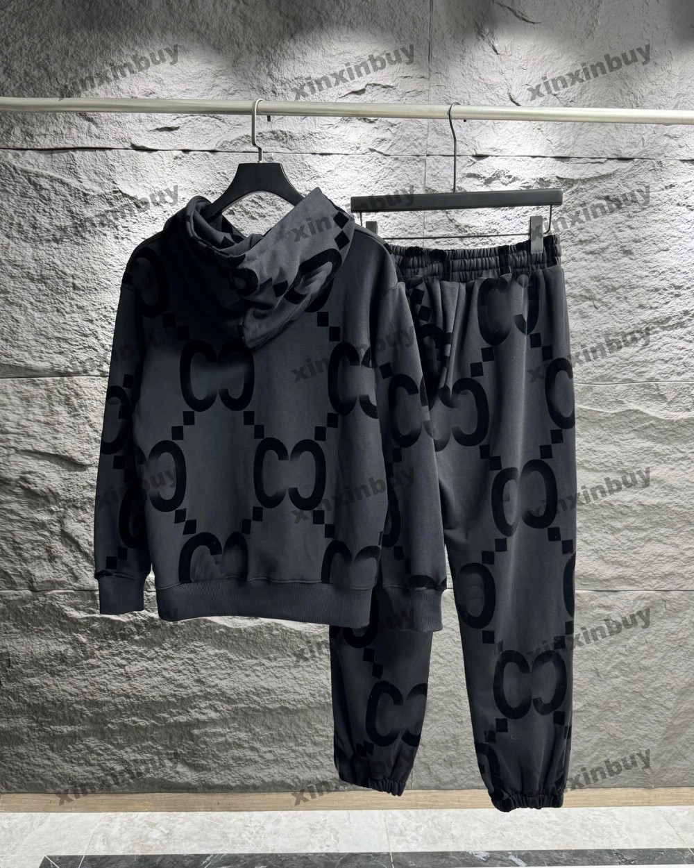 xinxinbuy Designer Sweater hoodie Letter flocking Men Women Letter embroidery pattern Long Sleeve cotton Man Paris Fashion Street blue black S-XL