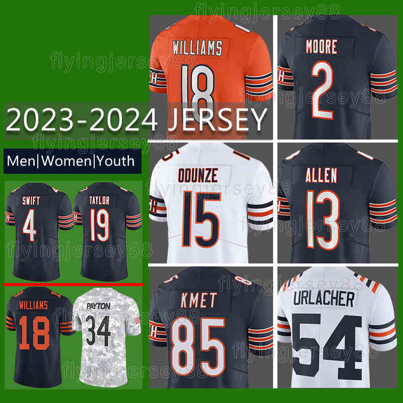15 Rome Odunze Football Jersey 18 Caleb Williams 2 D.J. Moore 4 D&#039;Andre Swift DJ 19 Tory Taylor Lance Briggs Darnell Wright DAndre Jim McMah-image-923116202