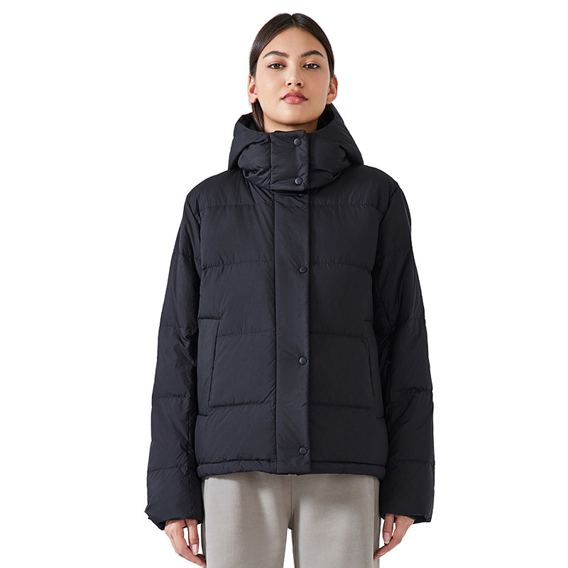 Women Yoga Jacket Loose Fitnesss Outfits Duck Down Jacket with Hood Autumn Winter Warm Oversized Casual Long Thick Outwear Female Puffer Coat