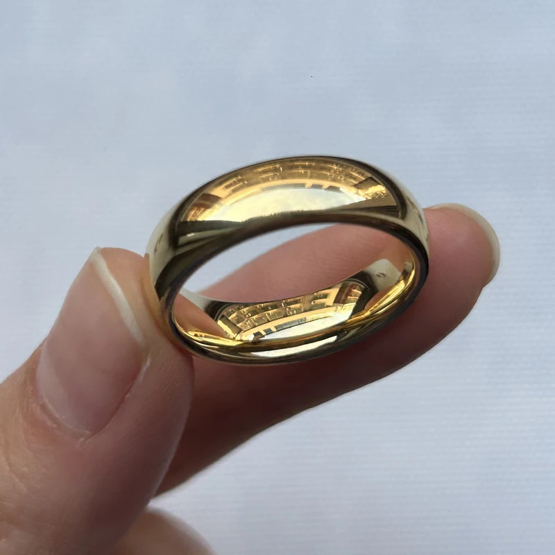 High Quality Classic Gold Color Wedding Ring Tungsten Carbide Rings Women Men Engagement Ring Gift Jewelry Dome Polished 241031