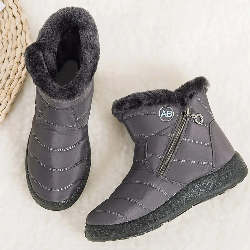 Womens Warm Ankle Fur Bota Feminina Winter Shoes For Women Waterproof Snow Boots Female Short Botine b6b9