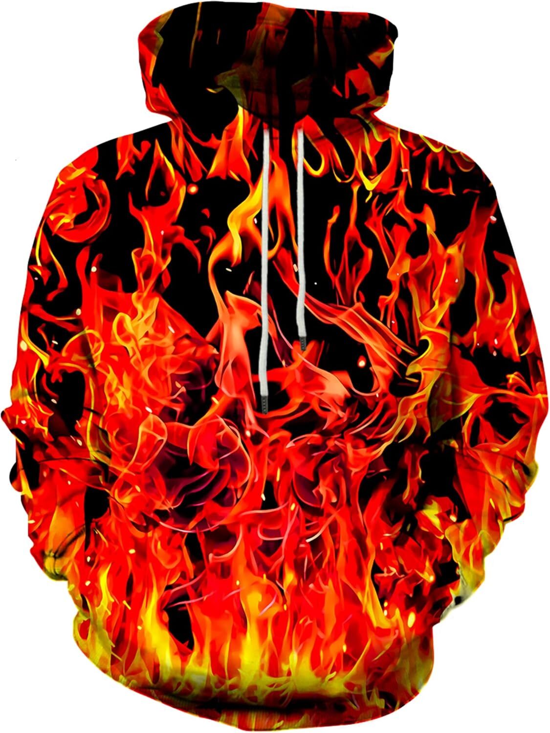 Hoodie for Mens Womens cool Unisex 3D Printed Hooded Sweatshirt Casual Pullover Hoodie with Big Pockets Graphic Warm Hip Hop
