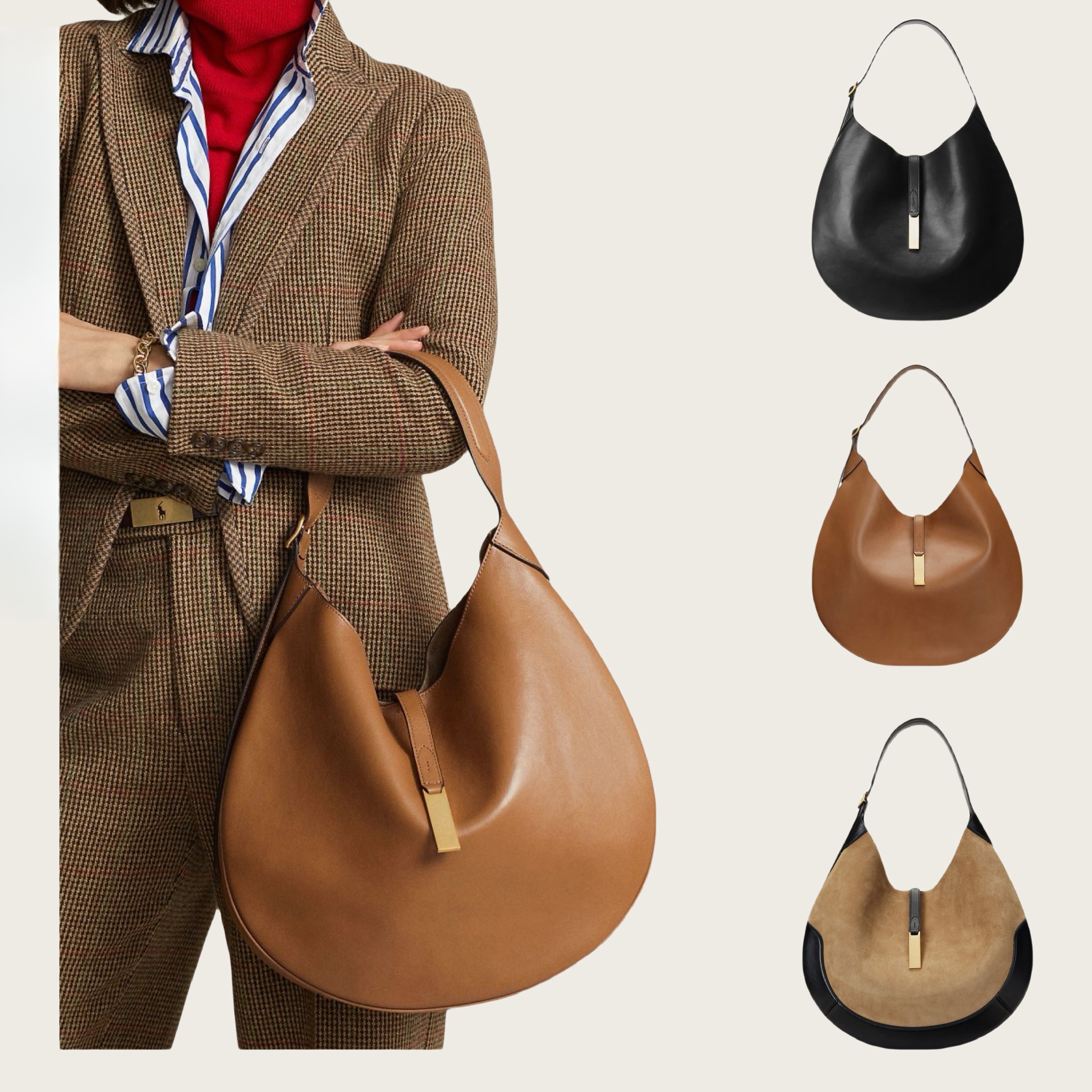 Suede leather polo id bag Designer Shoulder Bags Luxury handbag Hobo weekend large tote bag Mirror quality underarm moon bucket clucth crossbody tra