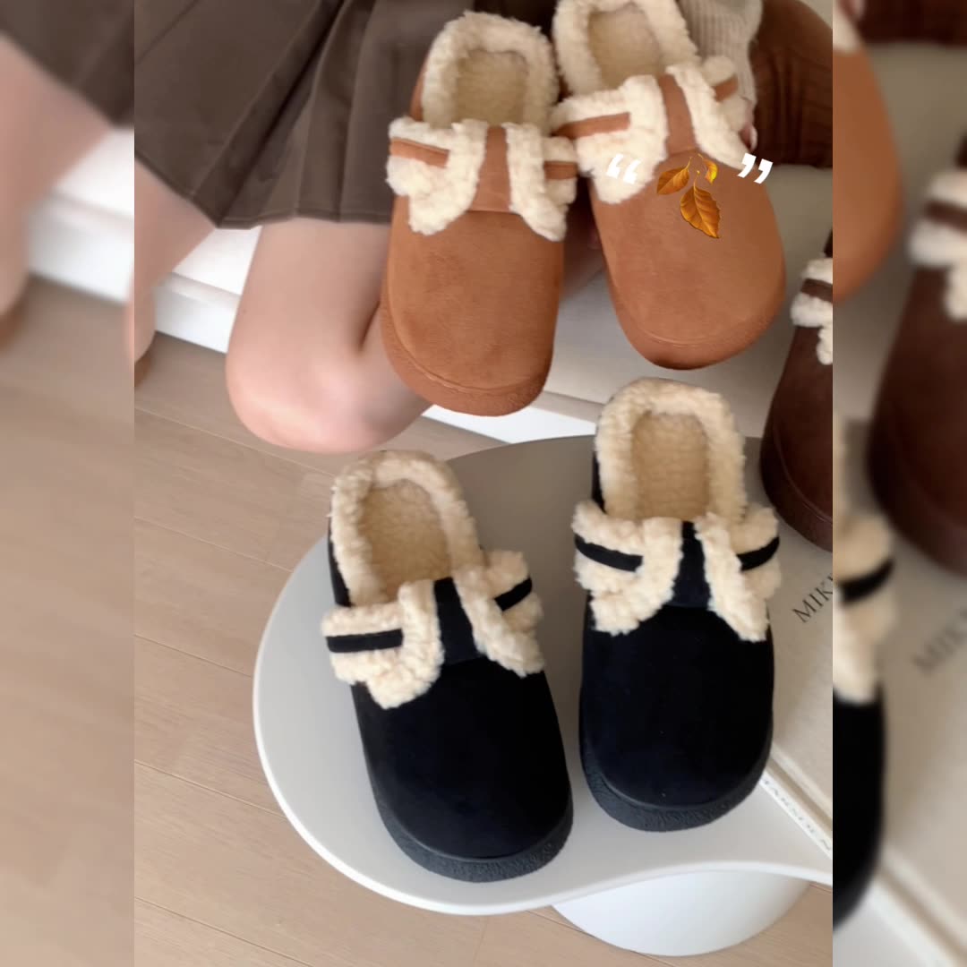 2025 new women's autumn and winter comfortable one-piece cotton slipper free c20e
