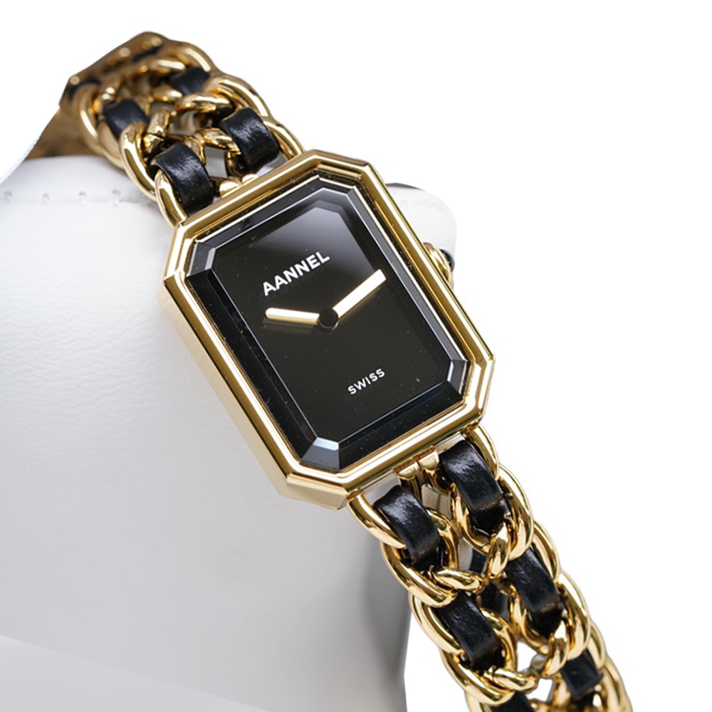 Premiererock watches luxury fashion designer watch high quality womens quartz movement stainless steel yellow gold plated natural onyx cabochon leat