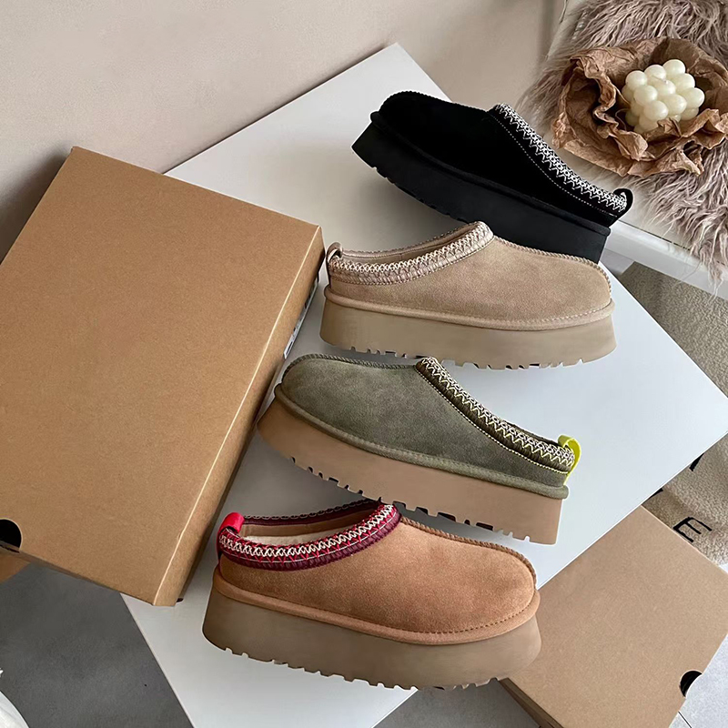 Women Slippers Designer Australia slides Tazz snow Winter Sheepskin womens boots Ladies Tasman Platform Fur Boot Classic Ultra Mini Suede Wool An