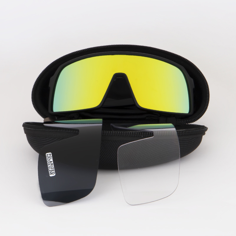 Cycling Sun glasses Bike Eyewear Full frame TR9O Black polarized lens Outdoor Sport Sunglasses 3PCS Lens model 9406 MTB Cycle Goggles-image-753529248