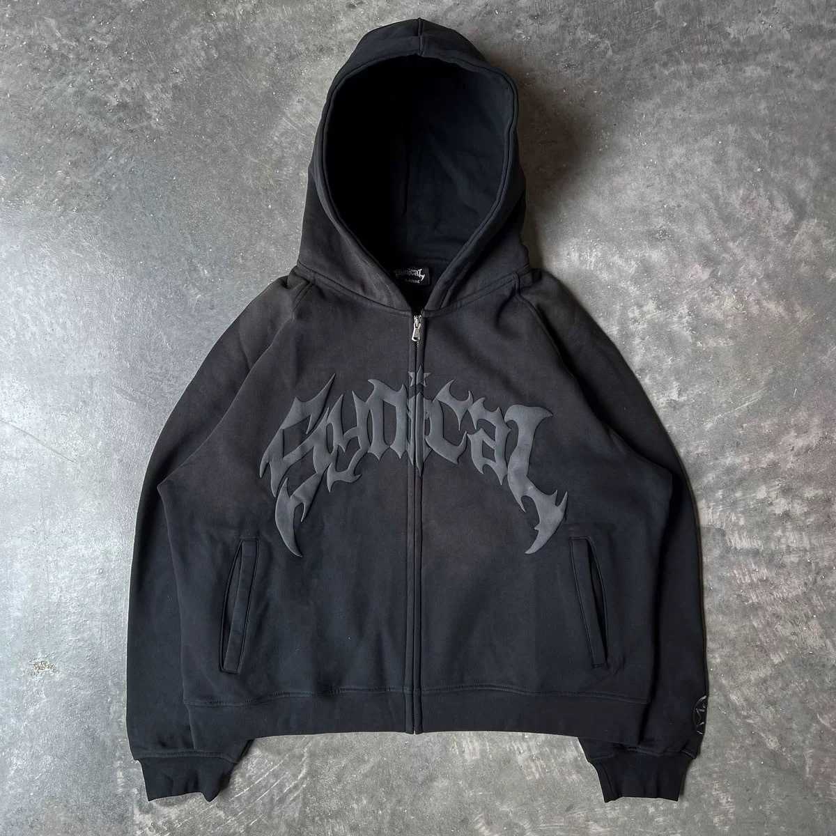 Sweats à capuche pour hommes Sweatshirts 2023 Américain Nouveau Gothique Rétro Mode Lettre Imprimé Sweat À Capuche Mâle Y2K Punk Hip-Hop Lâche Te