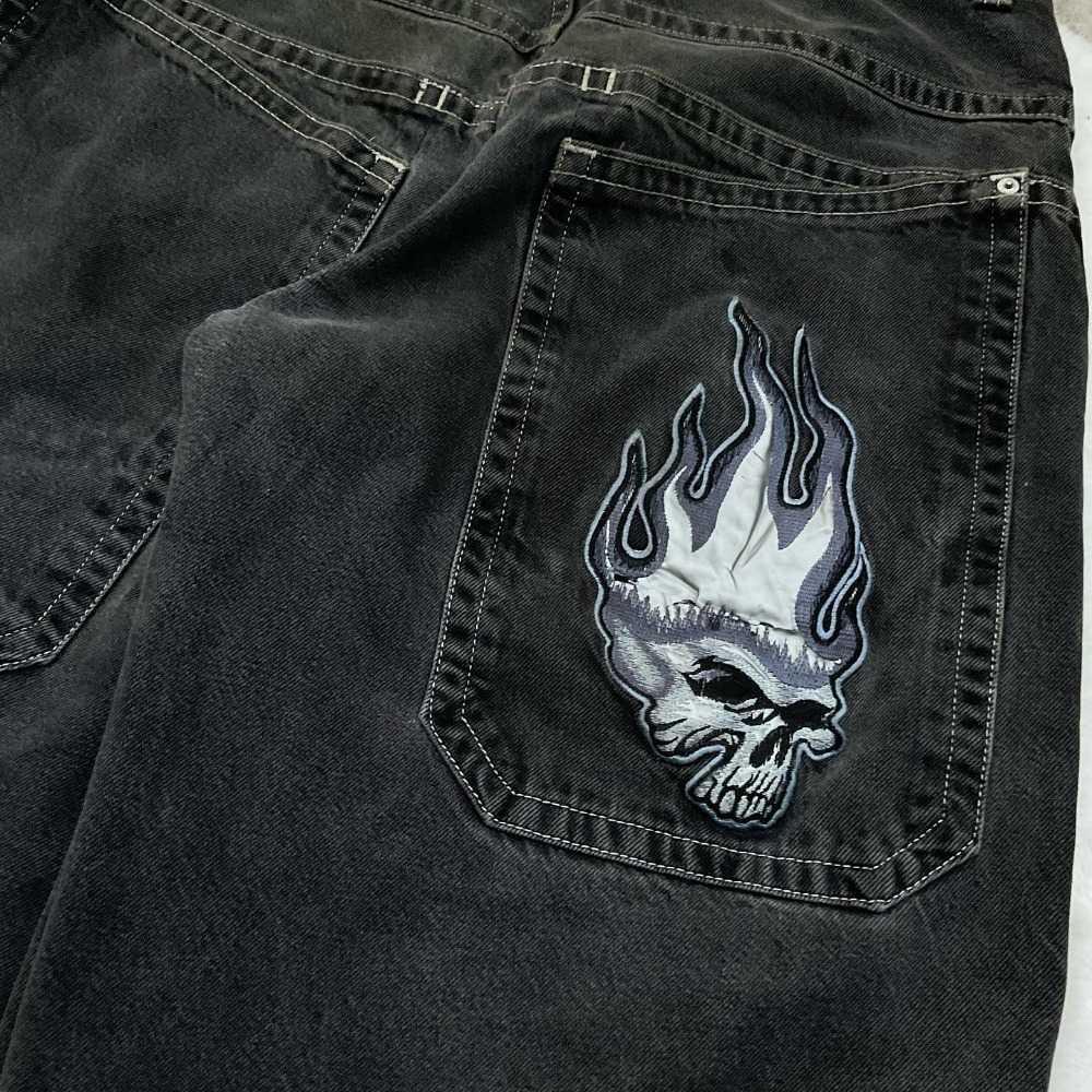 Men's Pants JNCO Jeans Y2k Streetwear Hip Hop Retro Skull Graphic Print Baggy Jean Oversized Knee Length 2023 New Harajuku Gothic Wide Pants T2