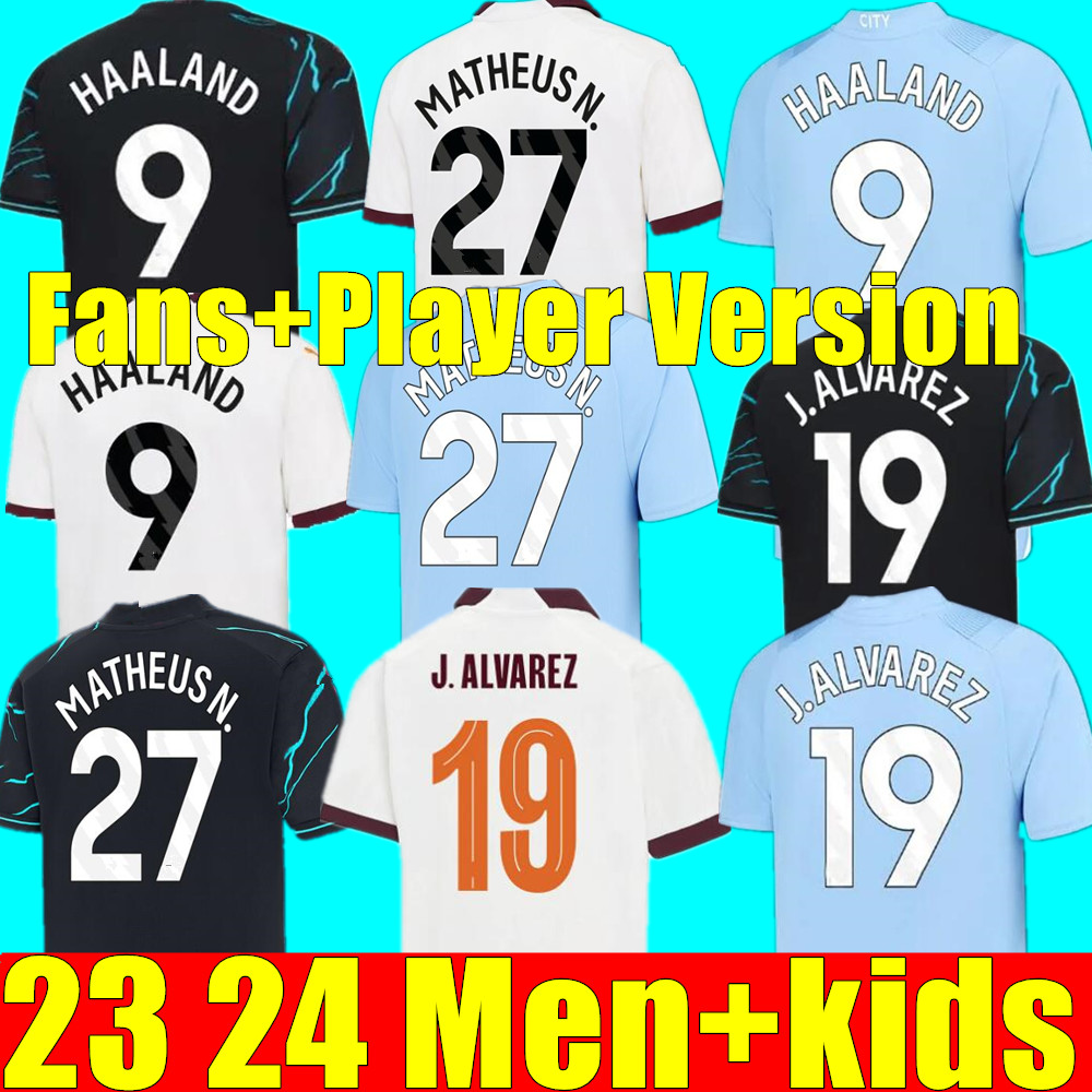 23 24 HAALAND SOCCER JERSEYS MATHEUS N. final Treble Winners RODRIGO GREALISH MANS CITIES fans player DE BRUYNE FODEN 2023 2024 3rd football shirt k