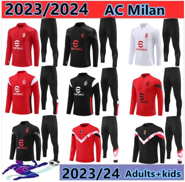 2024 2025 milanS tracksuit jerseyS tuta maglia 24 25 training suit survetement foot camiseta chandal kit football men and kids uomo calcio maillo-image-901071919