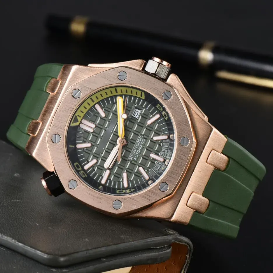Designer Mens watch High quality quartz watches oak hexagon bezel man ladies brand wristwatch Fashion Rubber strap Sports Wristwatches 9009 Moder-image-898890519
