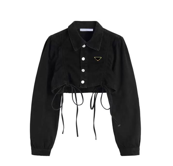 Pradee Denim Jacket Women Jackets Denim Long Sleeve Button Letter Triangle Logo Autumn Spring Padas Jacket Fashion Jeans Coat Classic Windbreaker Co