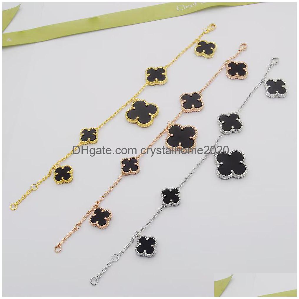 top quality four leaf clover bracelet fashion brand classic fashion brand men women bracelet party valentine`s day gift