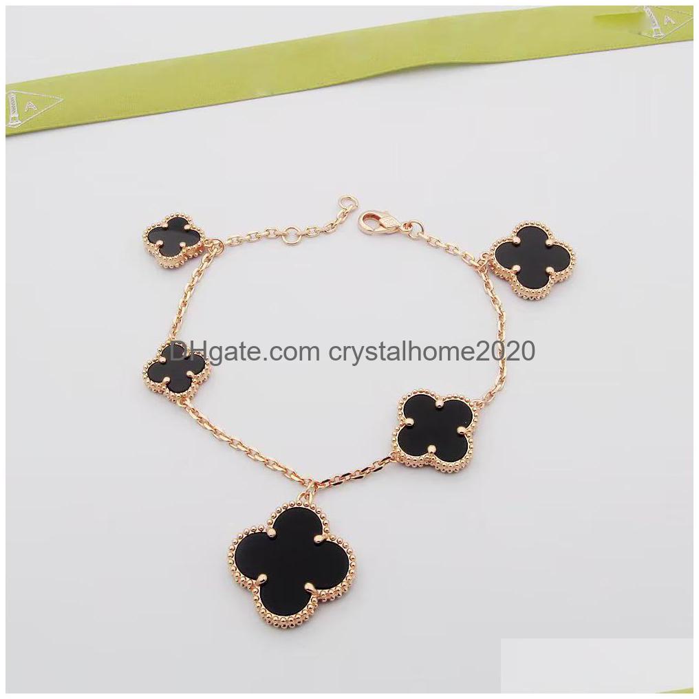 top quality four leaf clover bracelet fashion brand classic fashion brand men women bracelet party valentine`s day gift