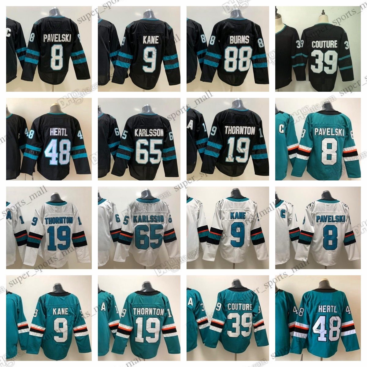 1992-1999 Movie Retro Hockey Jersey 19 Joe Thornton 9 Evander Kan 8 Joe Pavelski 48 Tomas Hert 39 Logan Couture 65 Erik Karlsson 88 Brent Burn Je-image-981233495