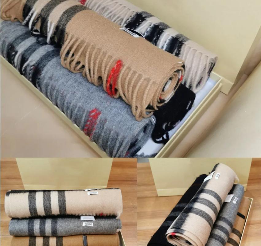 2023 Designer Scarf Classic Plaid 100% Cashmere Echarpe Tassel Designers Scarves Scarfs Shawl Sciarpa For Winter Womens Mens