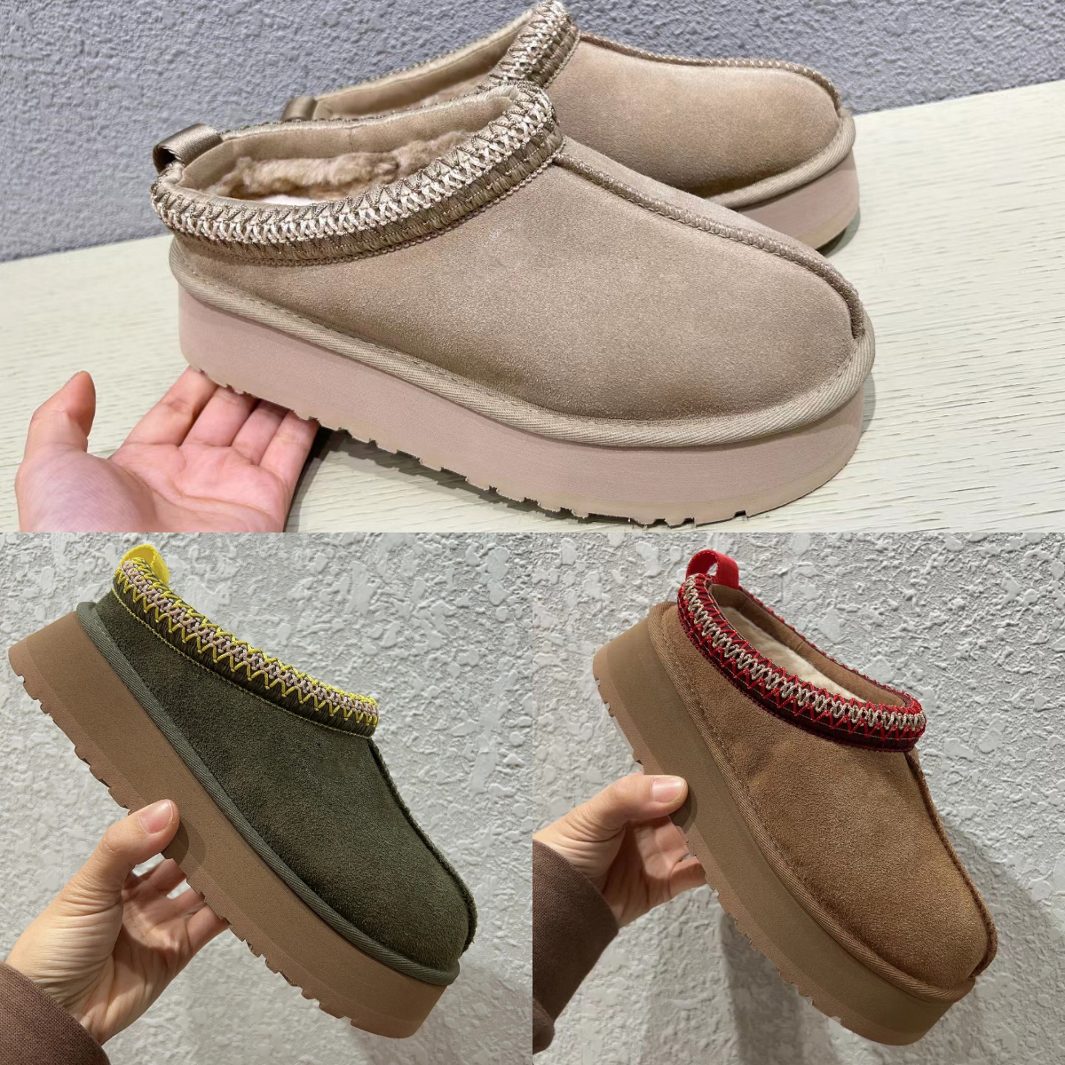 Tasman Shoes Tazz Slippers Ultra Mini Platform Slide Woman Autumn Winter Classics Snow Boot Ultra- lightweight Lined with Plush Wool Size 35-42-image-890633042