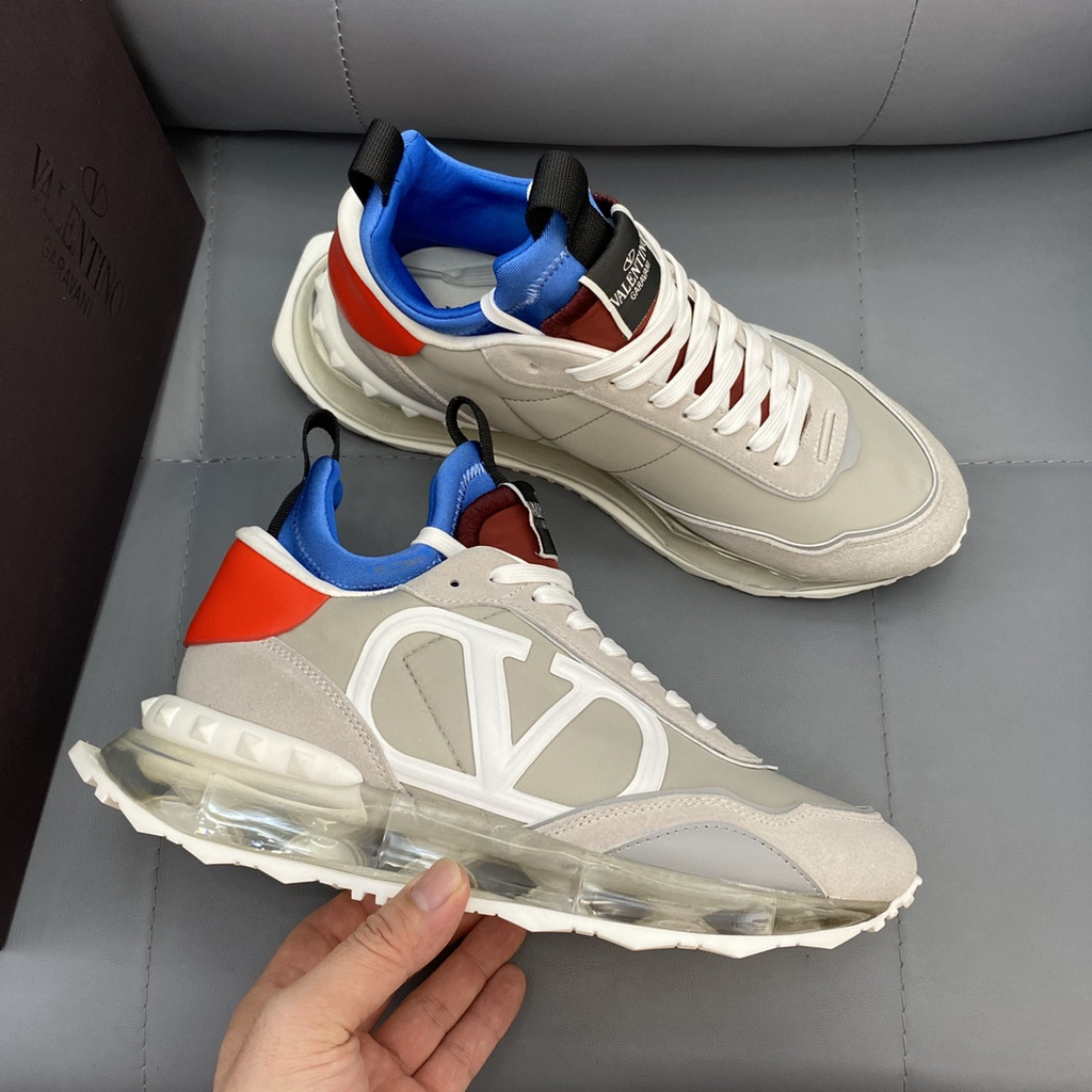 Chaussures de créateur pour hommes Valentino Netrunner tissu et daim Sneaker Garavani Netrunner hommes Runner baskets Multi