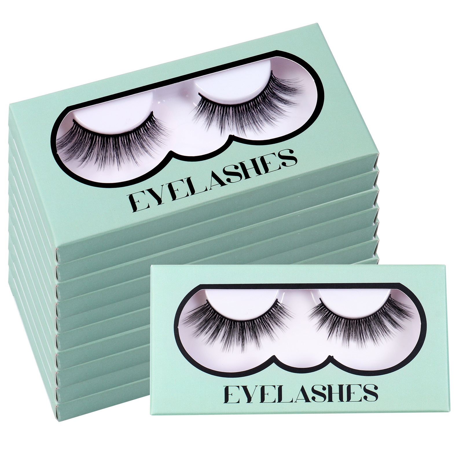 Natural Thick Curling False Eyelashes Wispy Light Hand Made Reusable 3D Fake Lashes Extensions Messy Crisscross Full Strip Lash Beauty Supply-image-572412238