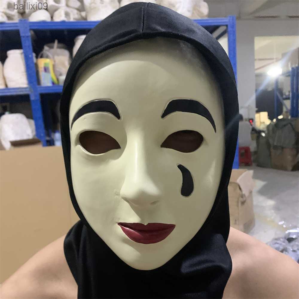 Party Masks Movie A Haunting In Venice Horror Mask Halloween Latex Full Head Mask Cosplay Creepy Masks With Turban T230905-image-900398193