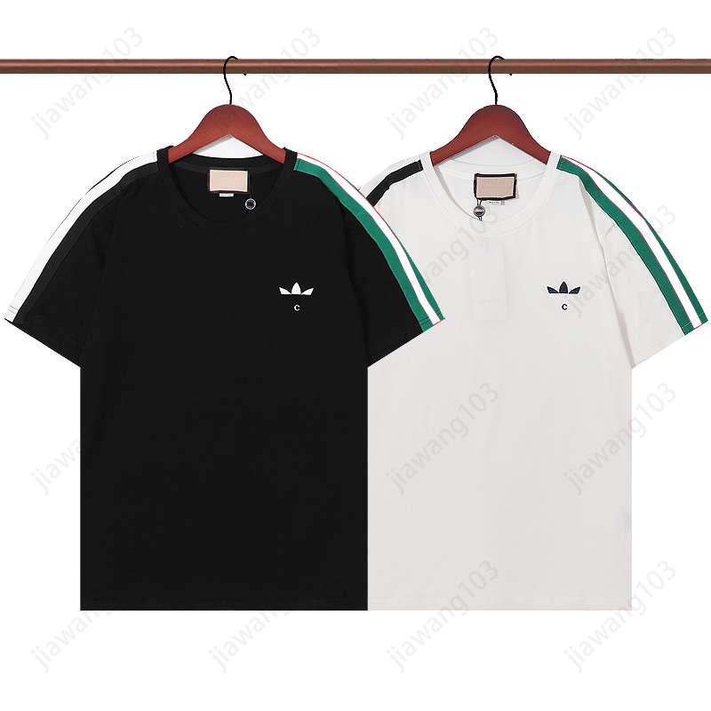 2024 Asian size Men s Designer Tees Embroidery Casual Fashion High Quality Cotton Wrinkle Resistant White Black gu chi T Shirt S-XXXL